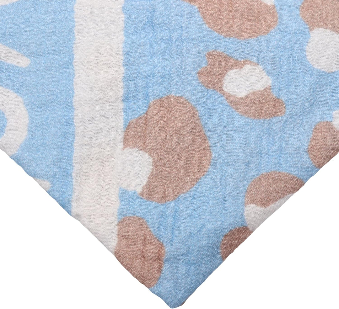 Damen Musselin Halstuch Made in Italy mit Leo Love Paisley Happy– Leichtes Dreieckstuch für Frühling