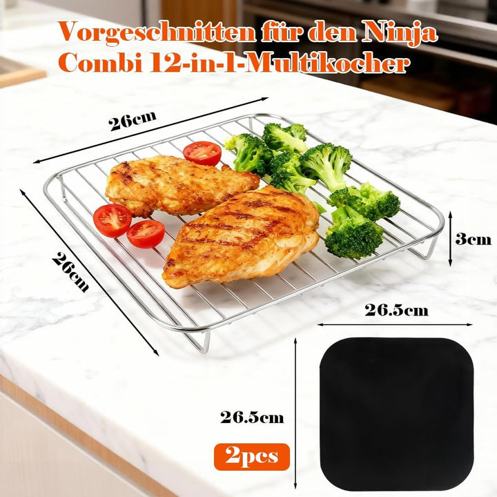 BYKITCHEN Airfryer Grillrost für Ninja Combi 12 in 1 Multikocher, Gitter & Gittereinsatz für Ninja C