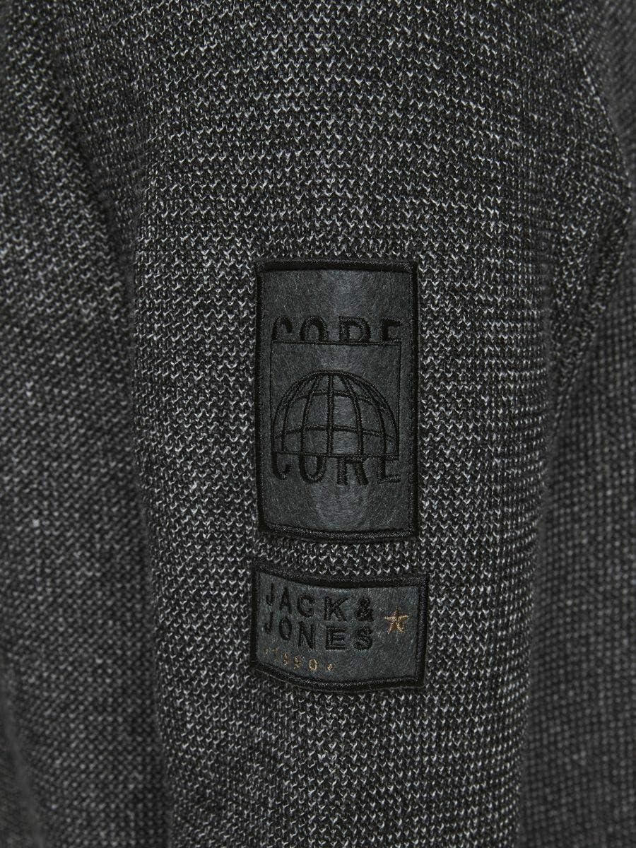 JACK & JONES Herren Jcobadge Knit Hood Sts Kapuzenpullover, Black, S EU
