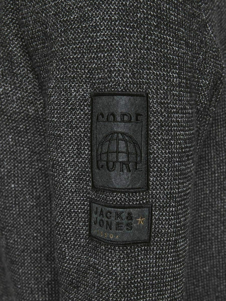 JACK & JONES Herren Jcobadge Knit Hood Sts Kapuzenpullover, Black, S EU