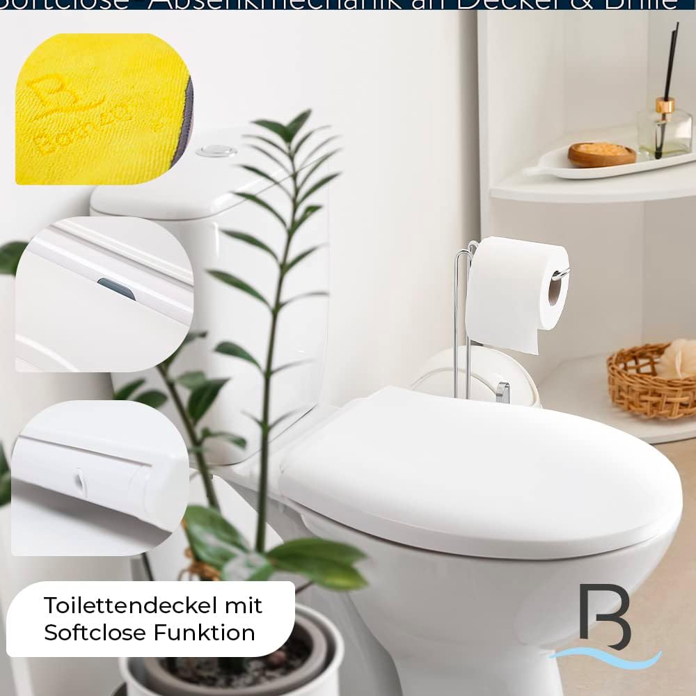 Bath4U Toilettensitz aus Urea-Duroplast mit Absenkautomatik | Farbecht | leicht zu reinigen mit dem