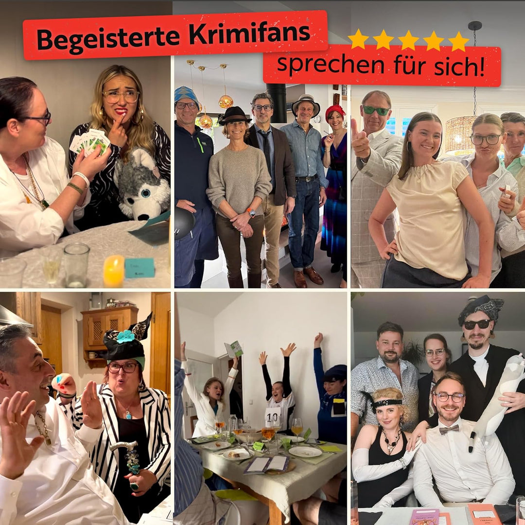 Gourmet Criminelle® Krimidinner für zuhause | 6 bis 8 Personen | Mysteriöser Mordfall für Deine Dinn