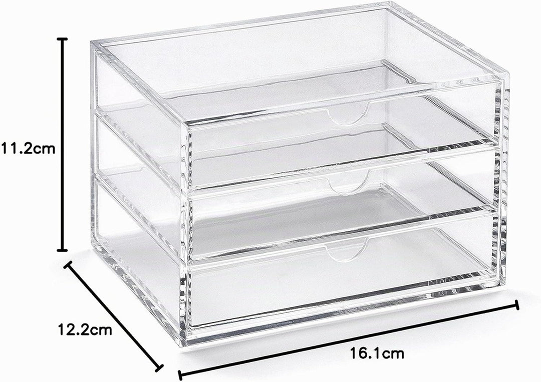 Osco A3276 Magazin mit 3 Schubladen aus klarem Acryl, Transparent Medium (3 Drawer), Medium (3 Drawe