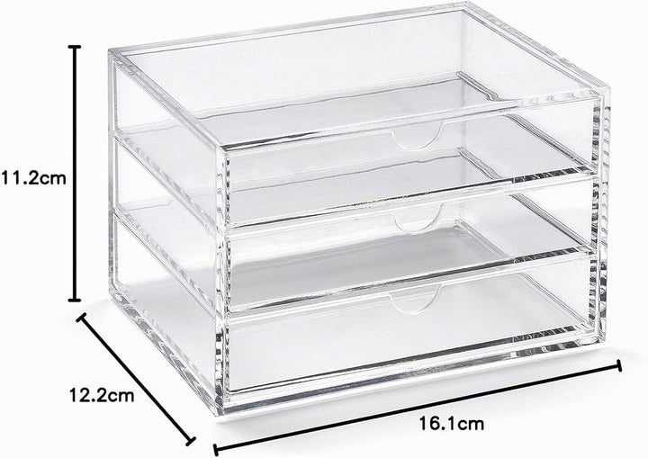 Osco A3276 Magazin mit 3 Schubladen aus klarem Acryl, Transparent Medium (3 Drawer), Medium (3 Drawe