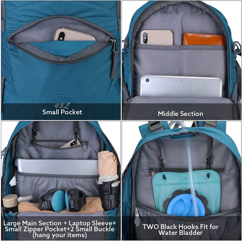 G4Free 45L Wanderrucksäcke mit Regenschutz Wasserdicht Trekkingrucksack Reiserucksack Outdoor Campin