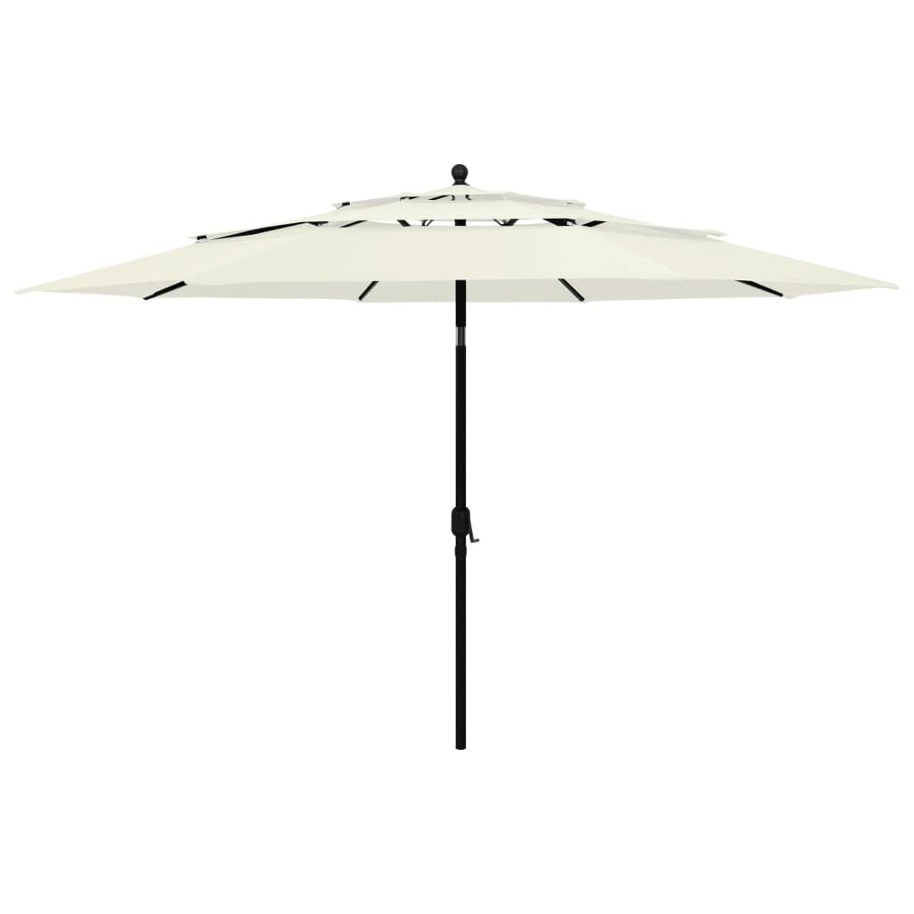 vidaXL Sonnenschirm mit Aluminium-Mast 3-lagig Ampelschirm Gartenschirm Marktschirm Strandschirm Kur