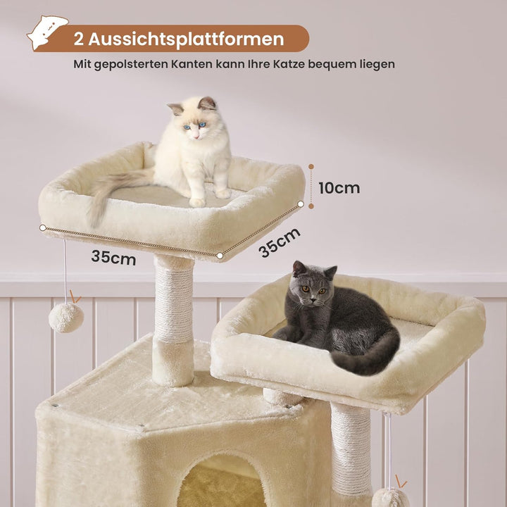 MSmask Stabiler Kratzbaum, Kratzbaum gross mit 2 Plattformen, Katzenbaum für Grosse Katzen, mit gros