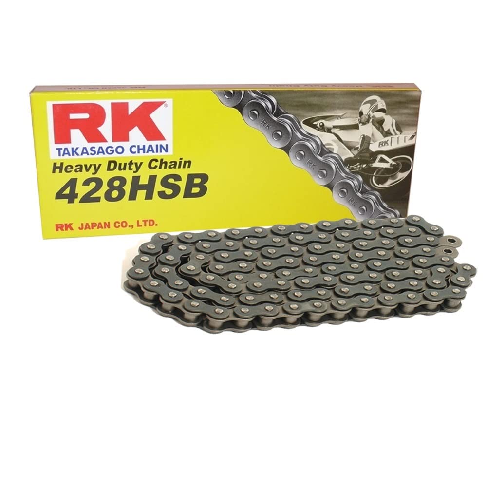 Motorrad Kette RK 428H mit 142 Rollen und Clipschloss, offen