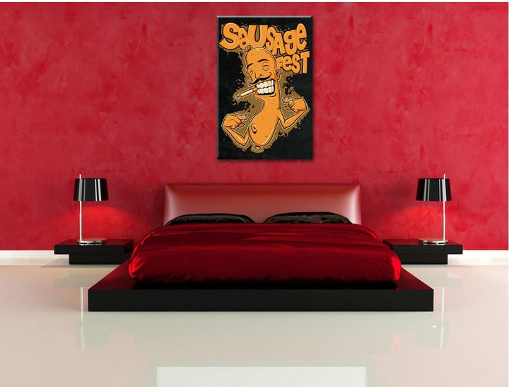 Dark San Francisco-thing Bild auf Leinwand, XXL riesige Bilder fertig gerahmt mit Keilrahmen, Kunstd