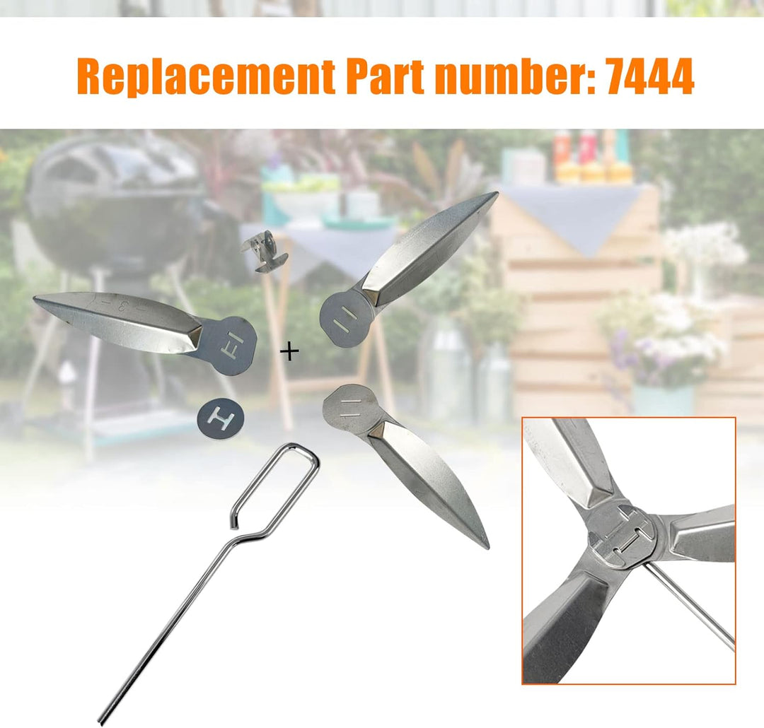 YWNYT 2 Set 22-1/2 Zoll One-Touch Reinigungssystem Kit, kompatibel mit Weber Grillteilen, 7444 Weber