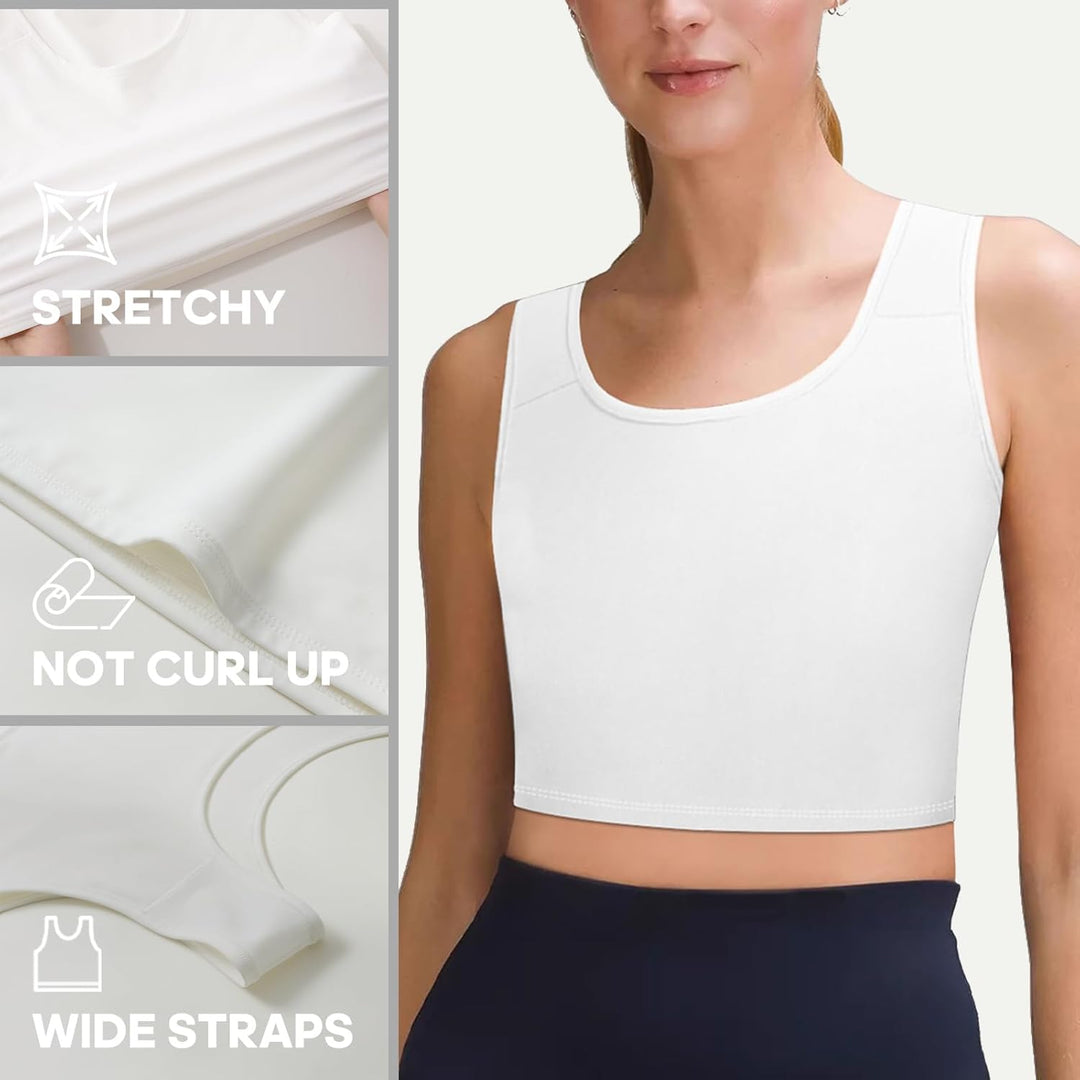 Transgender Brust Binder FTM Binder Trans Halb Breast Binder BH Kompression Tank Top Weiss 4XL, Weis