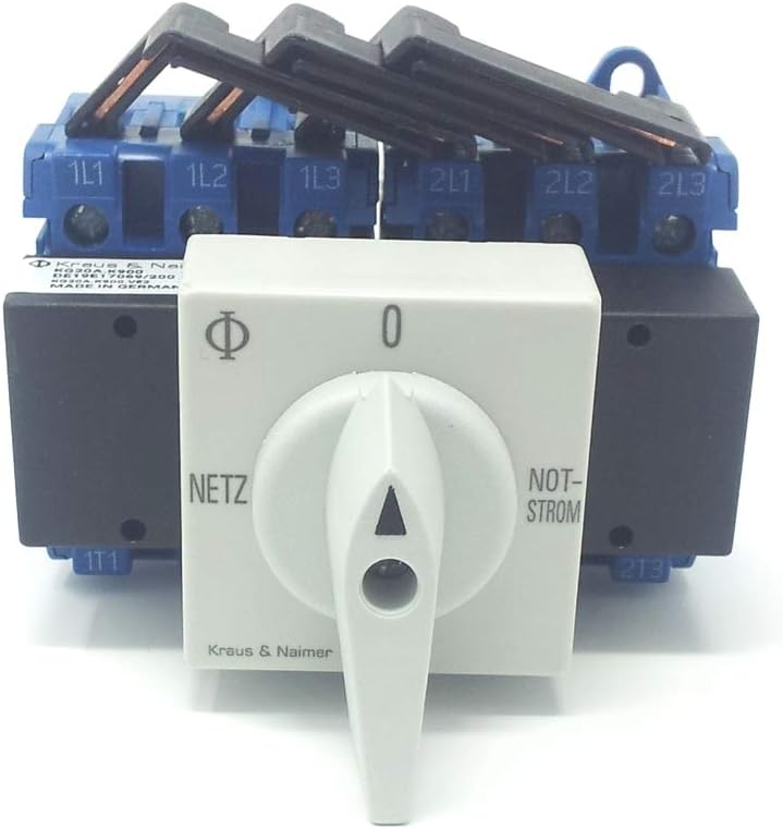 Kraus &amp; Naimer KG32A T903 VE2 +F437 Umschalter 3-polig 32A mit Stellung Netz 0 Notstrom 90° Schnappb