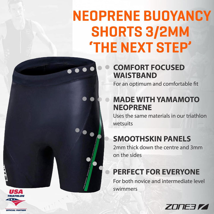 Buoyancy Shorts The Next Step 3/2 - Zone3 - schwarz/grün Schwarz S, Schwarz S