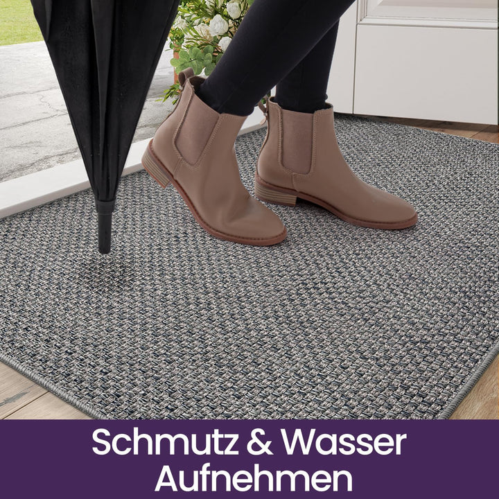 DEXI Schmutzfangmatte Innen 61 x 92 cm, rutschfest Fussmatte waschbar, absorbierend Fussmatte, Dünne