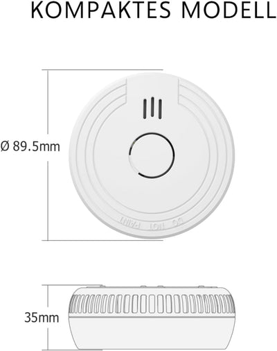 ELRO FS1805 2-Pack Rauchmelder mit Magnetklebe Kit, 5 Jahre Batterie und Garantie/DIN EN14604, Weiss