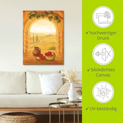 ARTland Leinwandbilder Wandbild Bild auf Leinwand 60x80 cm Landschaften Fensterblick T4JI