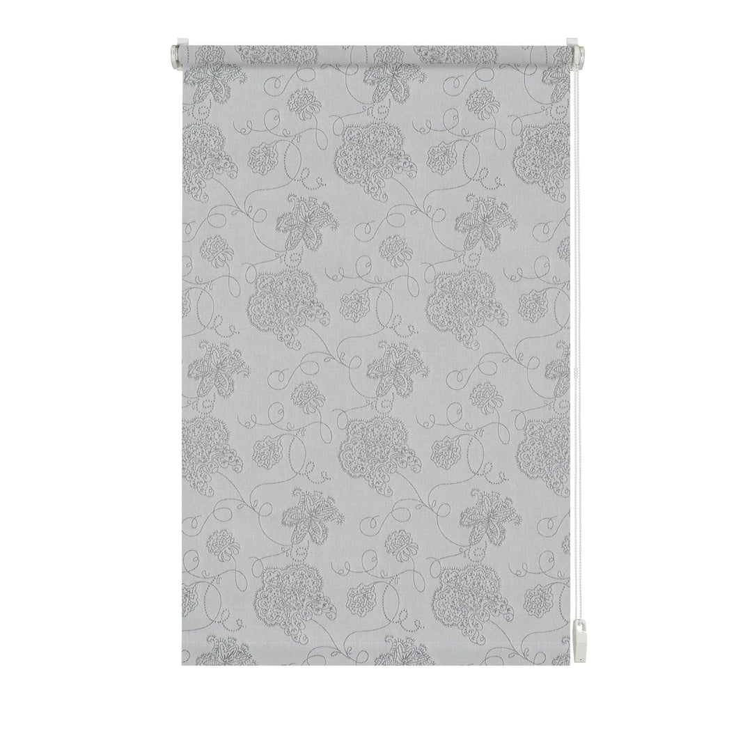 GARDINIA EASYFIX Rollo Dekor 721 Stickerei silber 75 x 150 cm Stickerei Silber 75x150, Stickerei Sil