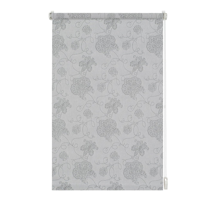 GARDINIA EASYFIX Rollo Dekor 721 Stickerei silber 75 x 150 cm Stickerei Silber 75x150, Stickerei Sil