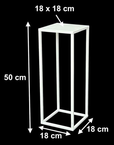 DanDiBo Blumenhocker Metall Weiss Eckig 50 - 70 cm Blumenständer Beistelltisch 96482 Blumensäule Mod