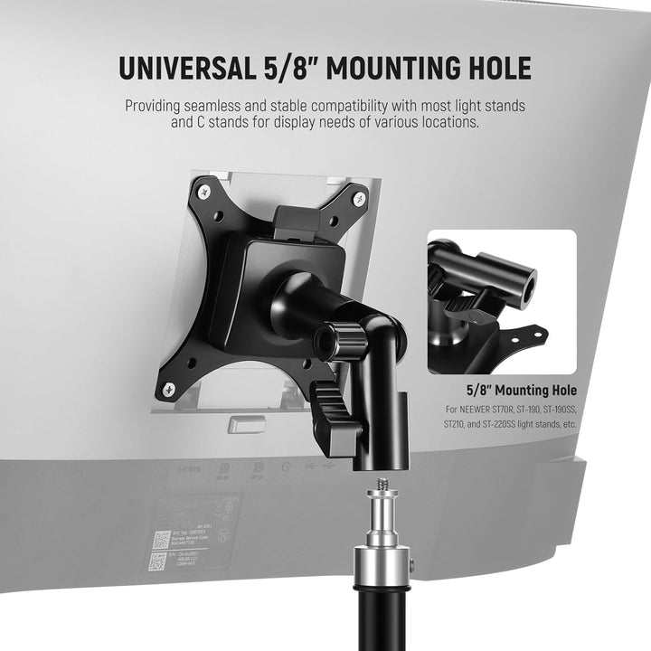 NEEWER Monitor Mount Adapter Halterung mit Schnellverschluss VESA Halterung, 270° verstellbarer Meta