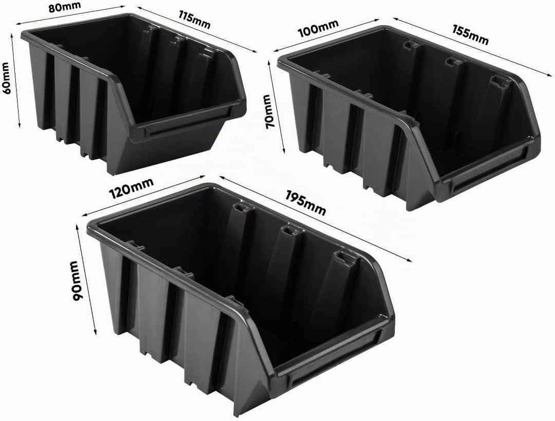 PAFEN Lagersystem Wandregal – 1158 x 780 mm - Stapelboxen Sichtlagerkästen Schüttenregal – Wandplatt