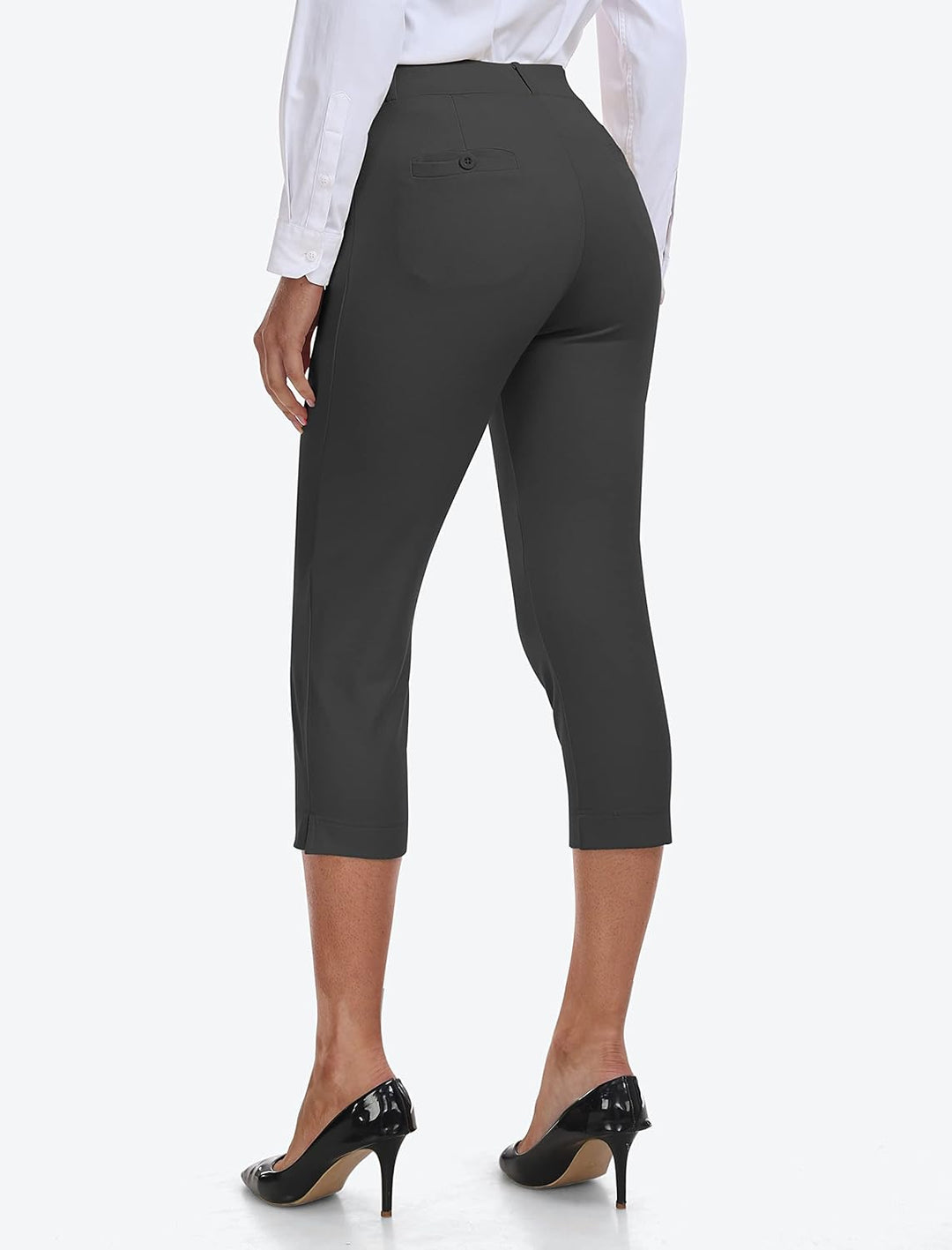 AjezMax Damen Golfhosen Capri Business Hose Elegante Golf Hosen Atmungsaktiv Yoga Büro Anzughosen El