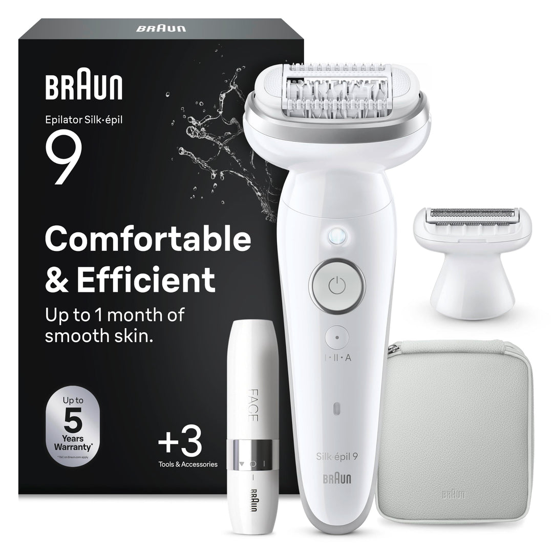 Braun Silk-épil 9, Epilierer Damen / Haarentferner für langanhaltende Haarentfernung, Ladyshaver, Fa