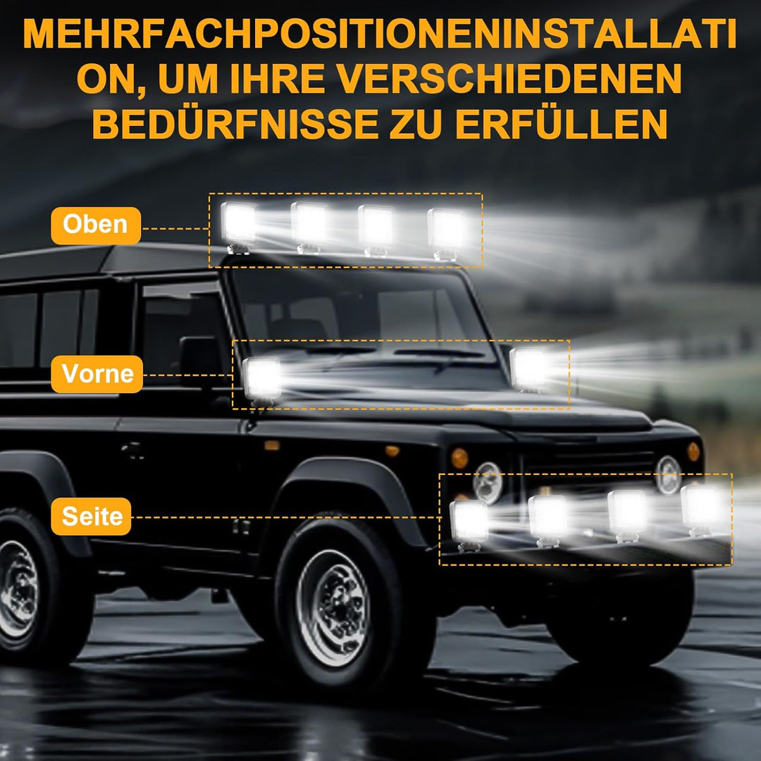 antom LED Arbeitsscheinwerfer 2Pcs Zusatzscheinwerfer Traktor 102W 12V 24V led strahler kfz 15000LM