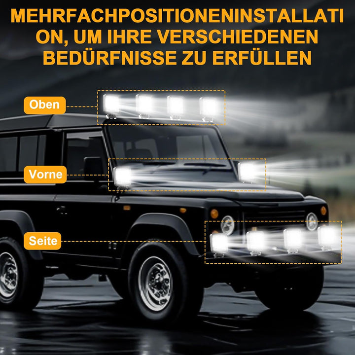 antom LED Arbeitsscheinwerfer 2Pcs Zusatzscheinwerfer Traktor 102W 12V 24V led strahler kfz 15000LM