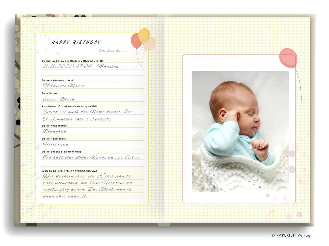 DEIN LEBEN IN EINEM BUCH (beige): Erinnerungsbuch Baby zur Geburt für 18 unvergessliche Jahre - Baby