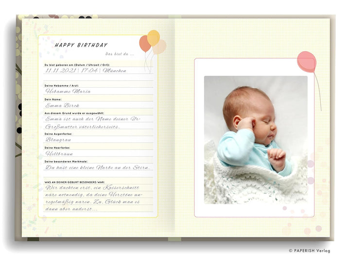 DEIN LEBEN IN EINEM BUCH (beige): Erinnerungsbuch Baby zur Geburt für 18 unvergessliche Jahre - Baby