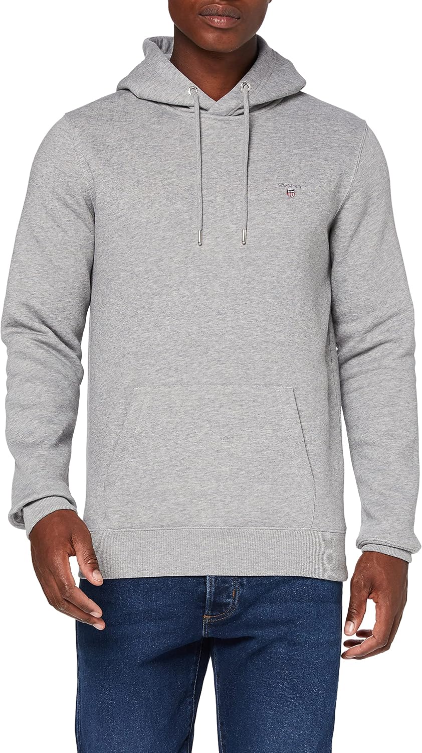 GANT Herren Original Sweat Hoodie ORIGINAL Kapuzenpullover Hellgrau XS, Hellgrau XS