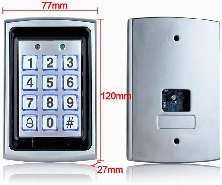 YAVIS Metal Codeschloss Türöffner Access Control Keypad 125 kHz EM Kartenleser + 10 RFID-Keychians +