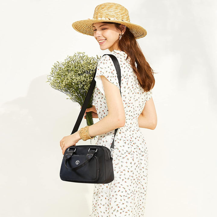 NICOLE &amp; DORIS Handtasche Messenger Bag Damen Casual Schultertasche Nylon Wasserdicht Leichte Umhäng