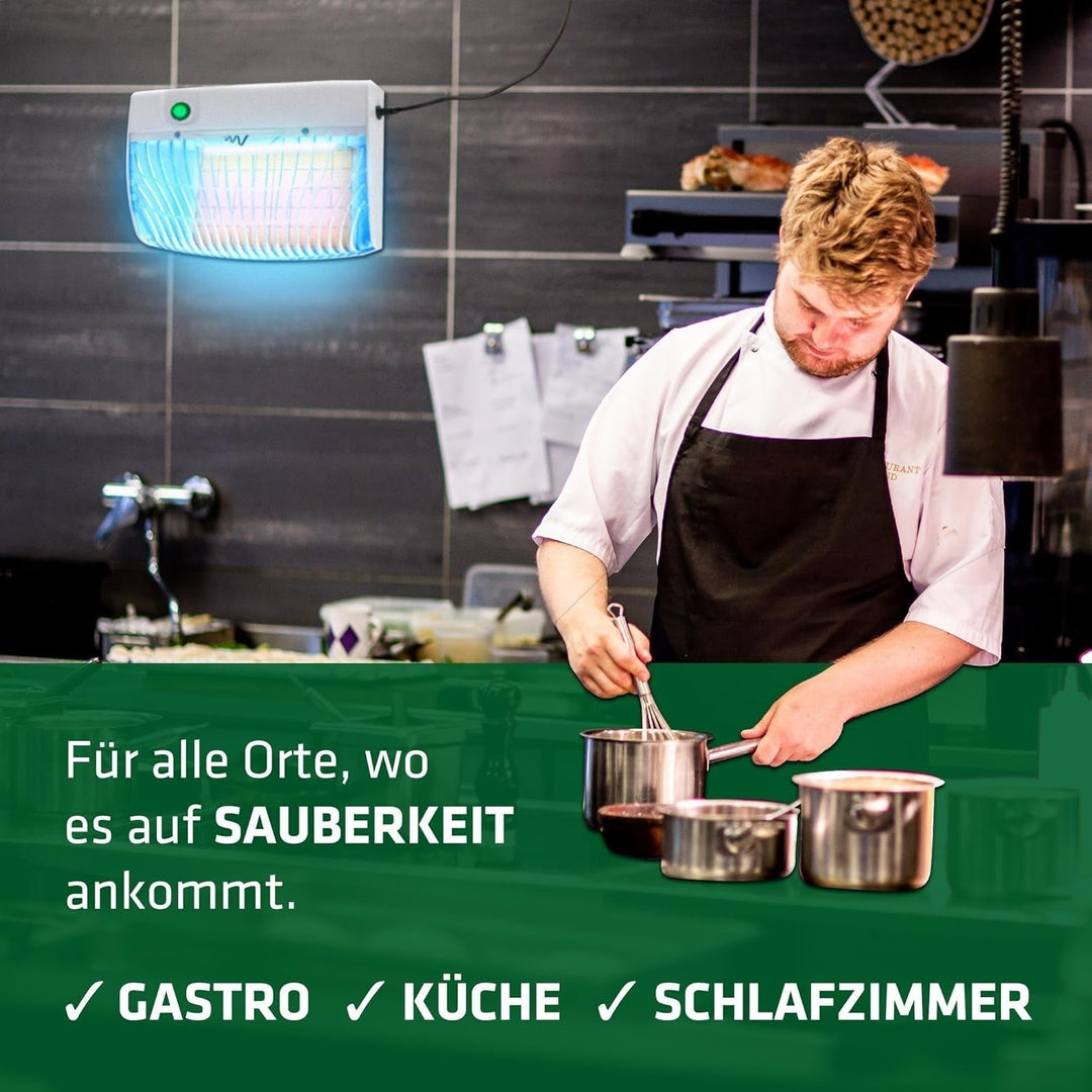 GARDIGO® Gelbfalle mit UV Licht für 70m² I Insektenfalle gegen Mücken, Fliegen I Hygienische Mückenf