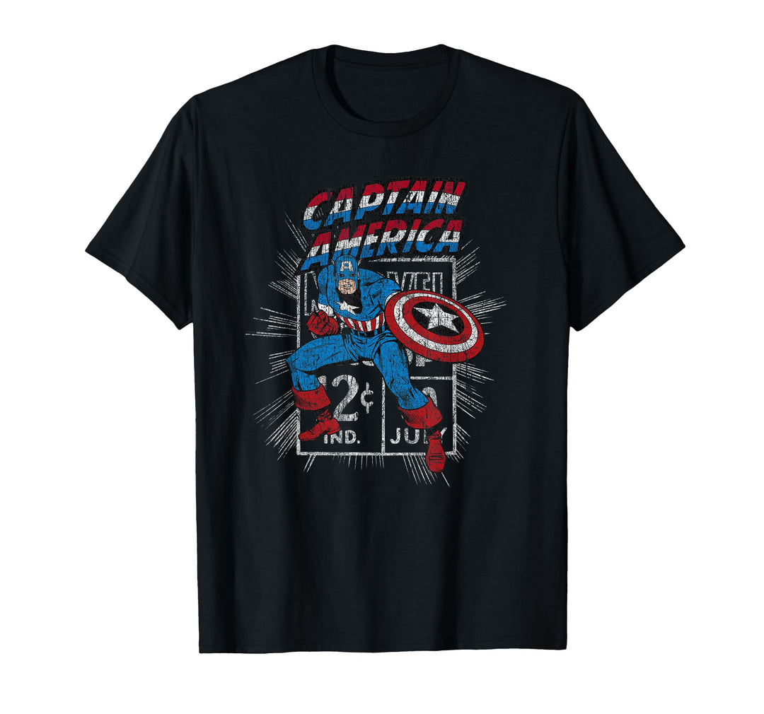 Kids Marvel Captain America Avengers Comic Cent Graphic T-Shirt 8 Royal Blue