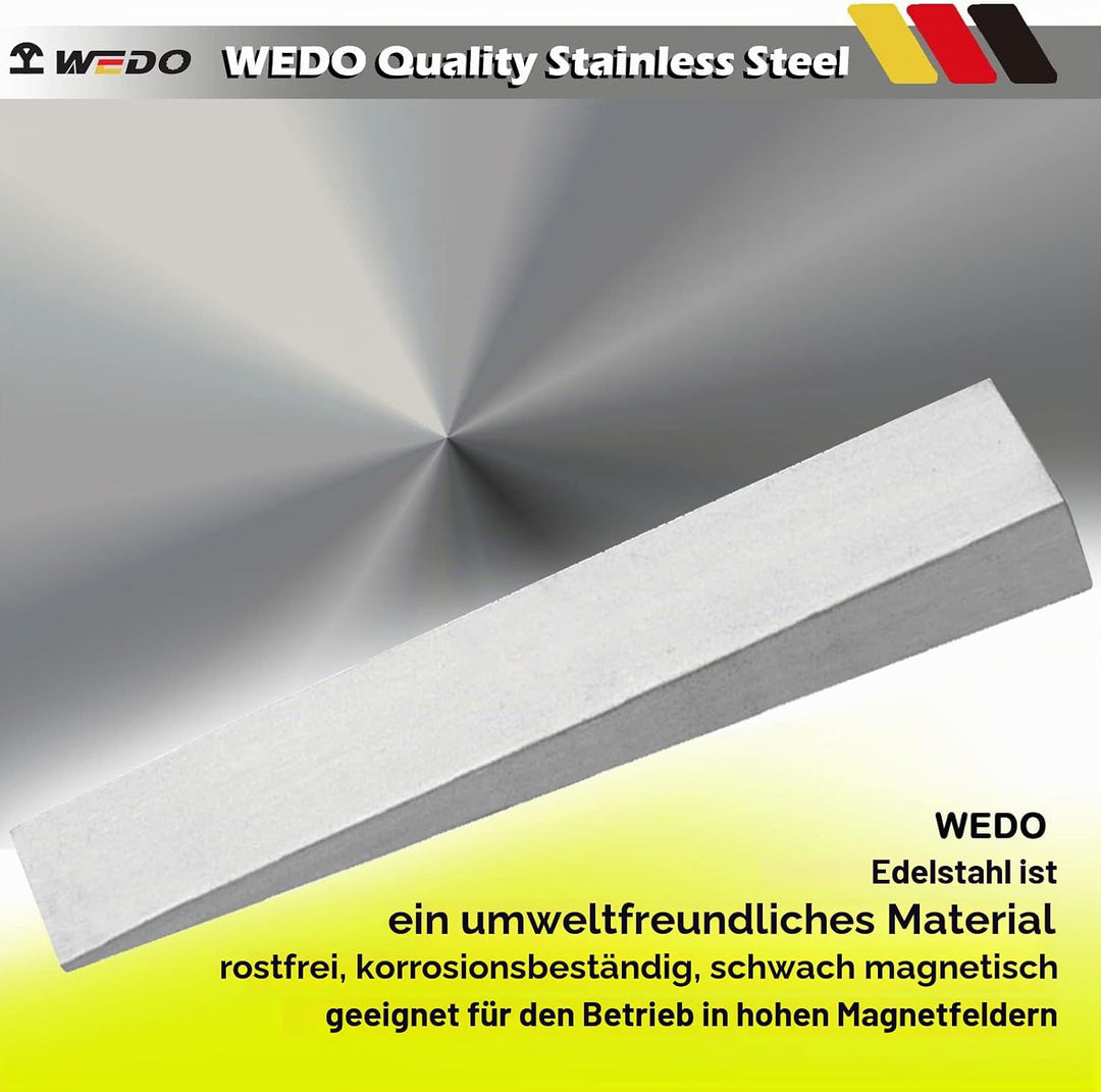 WEDO Edelstahl Flanschkeil,50 x 10 x 100mm,Keil für Rohrverschraubung,Schweisswerkzeug,Metallflansch