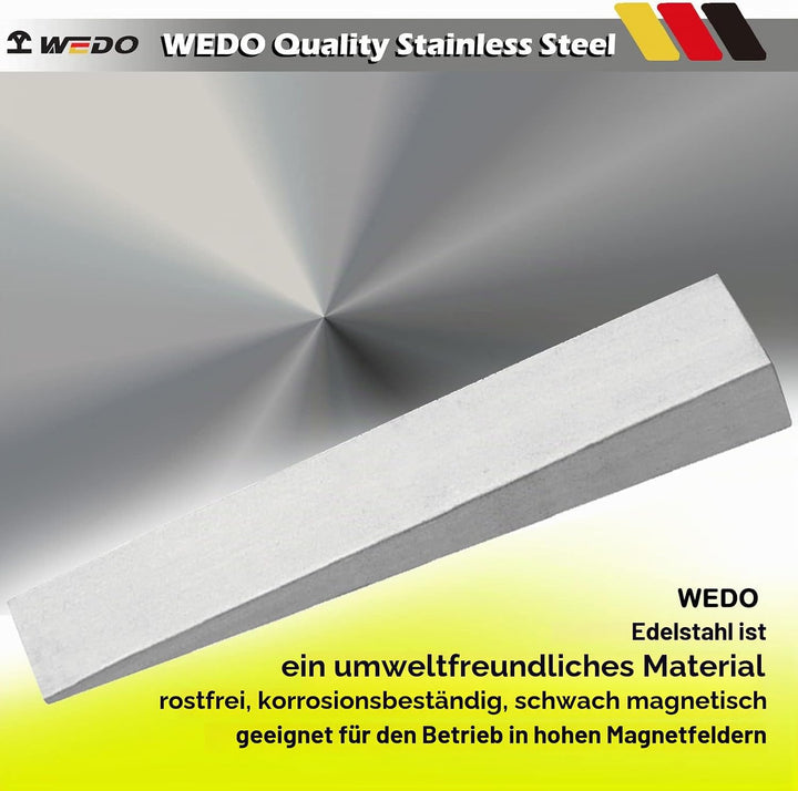 WEDO Edelstahl Flanschkeil,50 x 10 x 100mm,Keil für Rohrverschraubung,Schweisswerkzeug,Metallflansch