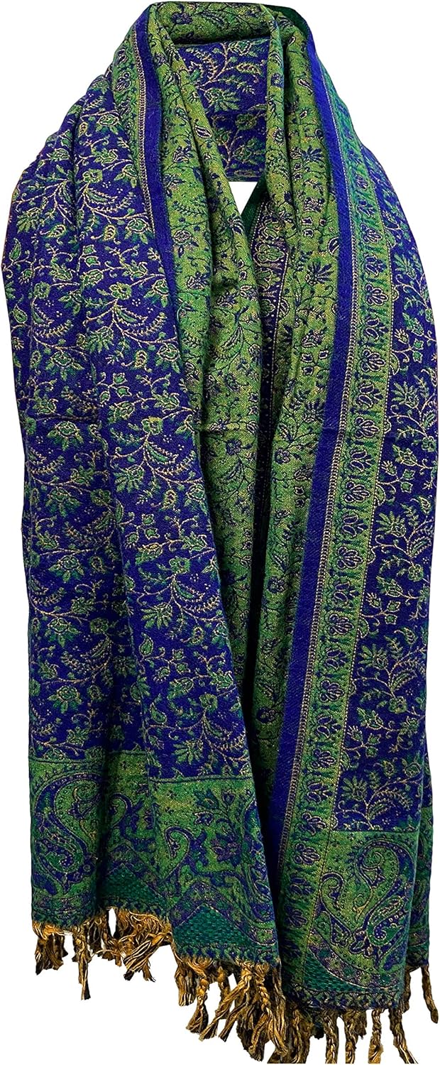 Luxuriöser Schal aus Yakwolle, handgefertigt, mit Blumenmuster, bequem, weich, Unisex, Reisewickel,