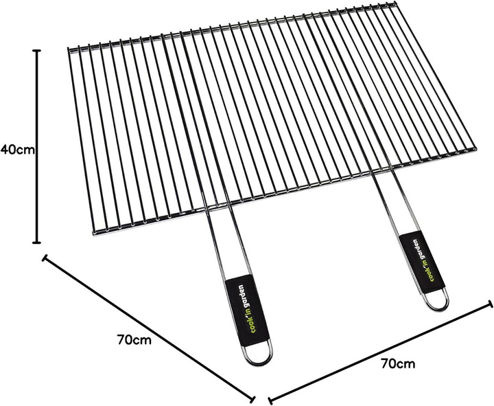 Cook'in garden - Zuschneidbarer Grill aus verchromtem Stahl - Ideal für Grill - Soft-Touch-Griffe -