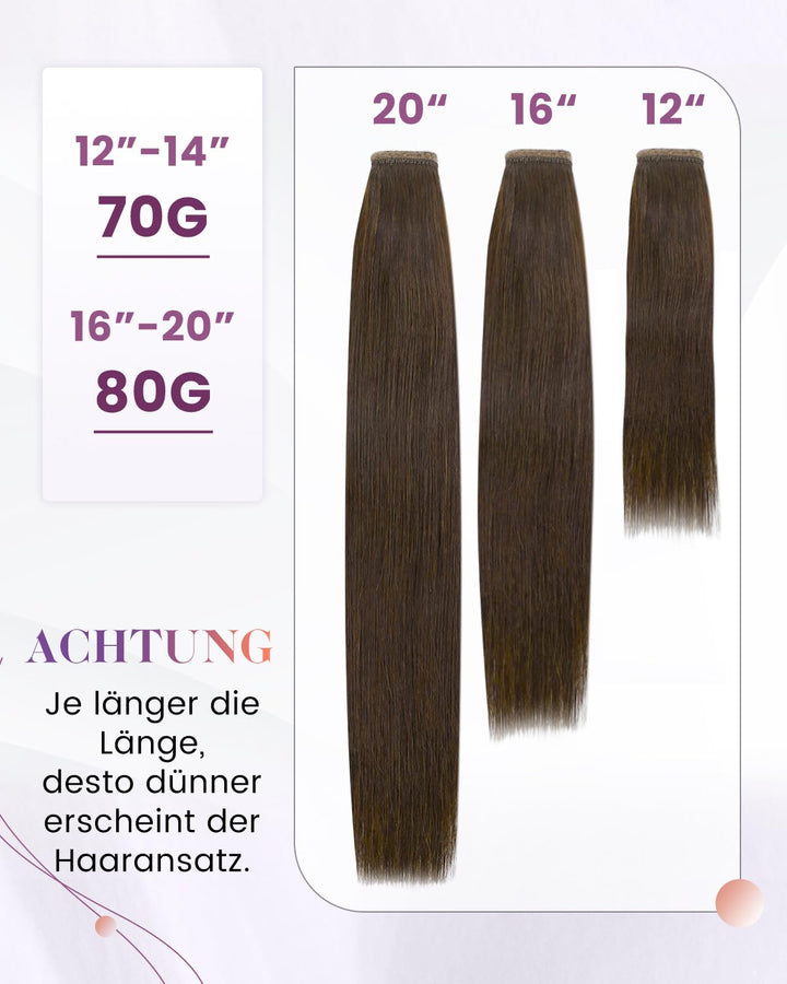 LaaVoo Ponytail Echthaar Pferdeschwanz Braun 70g Short Zopf Extensions Echthaar Braun 30cm Glatt Pfe