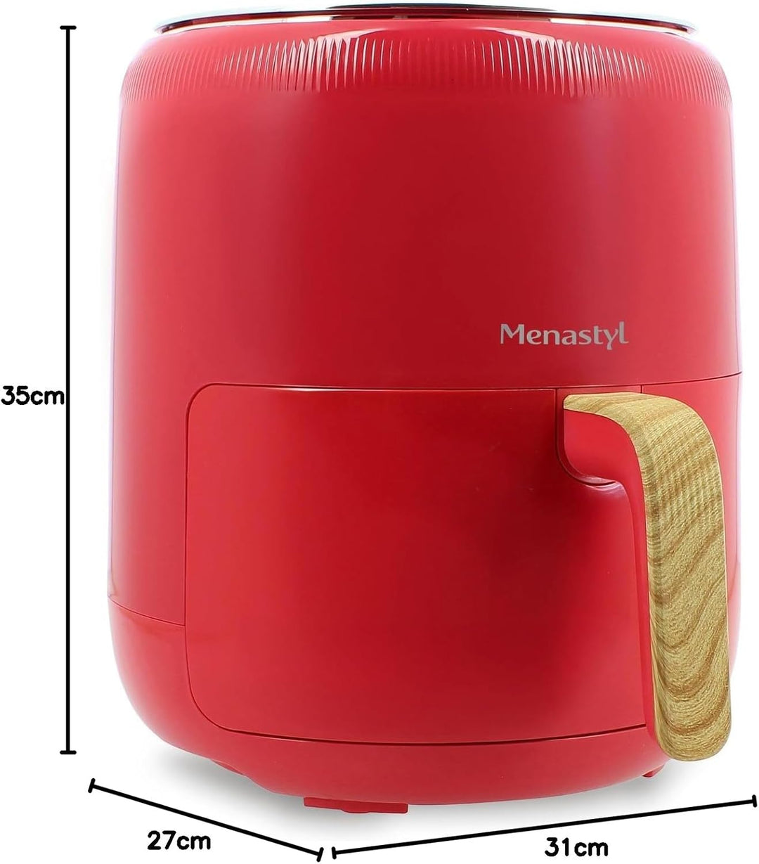MENASTYL - Fritteuse ohne Heissluftöl Colorama – Magenta – ohne PFAS – 4,5 l – 8 Programme – Tempera