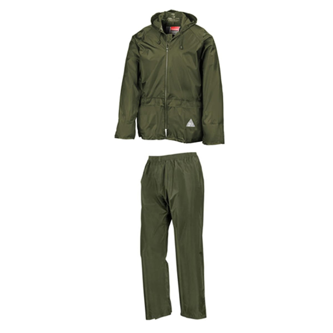 Result Herren Heavyweight Waterproof Jacket &amp; Trouser Set Regenmantel, Blickdicht L olive green, L o