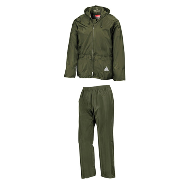 Result Herren Heavyweight Waterproof Jacket &amp; Trouser Set Regenmantel, Blickdicht L olive green, L o