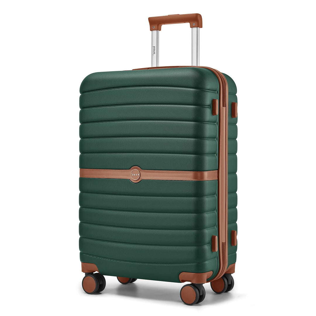 KONO Koffer Reisekoffer Trolley Koffer mittelgross von ABS+PC Hartschalenkoffer mit Zwillingsrollen