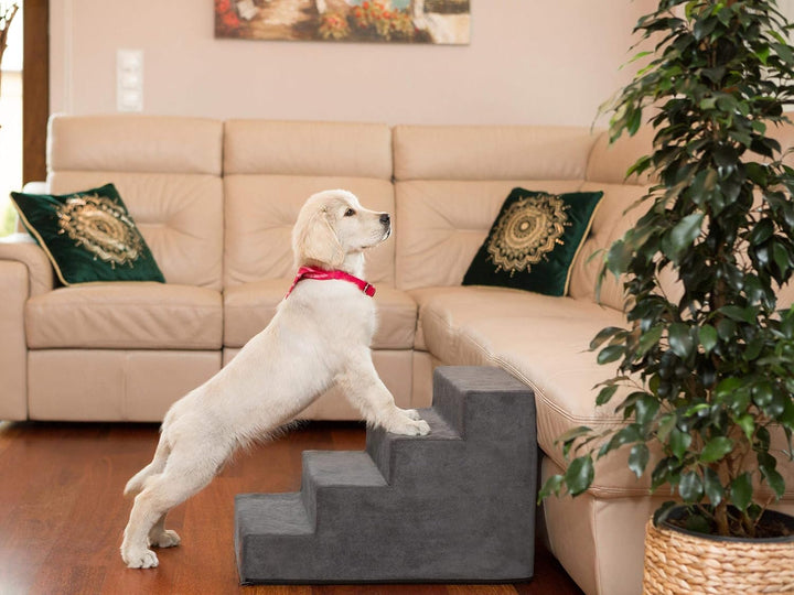 Hundetreppe, Katzentreppe, Antirutsch und Beständig - Haustiertreppe mit 4 Stufen für kleine Hunde -
