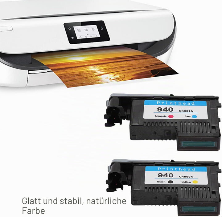 Denash Druckköpfe für HP 940 C4900A C4901A für 8000 8500 Series, Druckkopf Reibungsloser Druck Kein