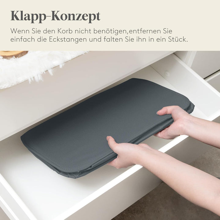 Lifewit 75L Wäschekorb Schmal mit Deckel, Wäschekorb Waschenkorbe Faltbar Klein, Wäschesammler mit G