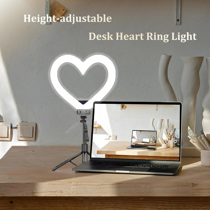 Ringlicht in Herzform, 30,5 cm (12 Zoll), RGB, LED, Herzform, mit Handyhalterung für Live-Stream/Mak