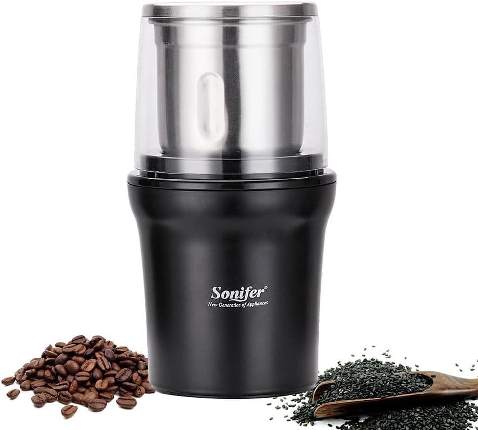 Elektrische Gewürzmühle Kaffeemühle 100g Kapazität 300W Leistung Abnehmbarer Edelstahlbehälter zum M